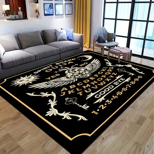 This Halloween, liven up any living space with the Wicked Game Divination Rug. Crafted of durable and easy-to-clean materials, it's perfect for indoor or outdoor use. It's colorfully designed with a spooky aesthetic, making it a must-have for your Halloween décor.