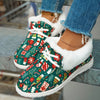 Warm and Festive: Women's Christmas Print Canvas Shoes for Cozy Outdoor Adventures