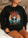 Playful Purrfection: Women's Plus Size Casual Sweatshirt with Funny Cat Slogan Print for Fall/Winter Fashion