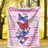 Butterfly and 'To My Granddaughter' Letter Print Flannel Blanket - Soft and Soothing Throw for Couch, Bed, and Sofa
