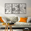 Black Floral Elegance: Enhance your Home Decor with Minimalist Single Line Metal Wall Art