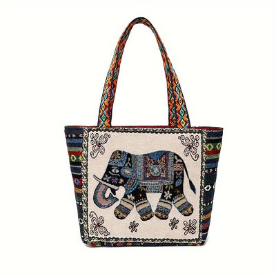 Expertly crafted and stylishly designed, our Ethnic Style Embroidered Elephant Tote Bag is the perfect accessory for any traveler or beach-goer. Made from durable canvas, this handbag features intricate embroidery of an elephant, adding a touch of cultural charm. Perfect for carrying all your essentials, this bag is both fashionable and functional.