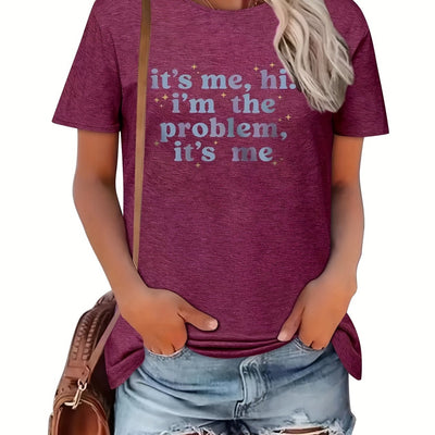 It's Me: A Stylish Letter Print T-Shirt for Women's Casual Summer Wear