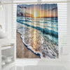 Transform Your Bathroom with the Stunning Beach Landscape Shower Curtain - Waterproof, Mildew-Proof, and Polyester Bath Curtain