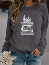 This Book Castle Pattern Sweatshirt is perfect for embracing casual comfort with its women's long sleeve crew neck design. With its perfect fit, soft and comfortable feel, and stylish pattern, this sweatshirt is sure to become a wardrobe favorite.