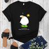 Cute and Quirky: Goose Letter Print Summer T-Shirt - The Perfect Short Sleeve Crew Neck Top for Women