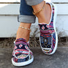 Comfortable Women's Geometric Style Print Canvas Slip-On Shoes, Lightweight and Comfortable and Versatile Walking Shoes