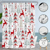 Abstract Christmas Tree Reindeer Winter Snowflakes Shower Curtain: Festive Bathroom Decoration for the New Year