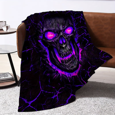 Horror Skull Print Flannel Blanket: A Cozy and Stylish Addition to Your Living Space