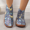 Stylish Women's Butterfly Print Short Boots with Fashion Back Zipper - Comfortable and Trendy Ankle Boots