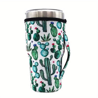 Neoprene Insulated Iced Tumbler with Handle- Reusable and Convenient - Protects 30oz - 32oz Tumblers from Heat and Cold