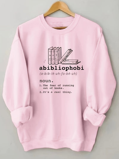 This Bold Book Letter Print Sweatshirt is the perfect addition to your casual wardrobe. Made with a comfy cotton blend, this lightweight, machine-washable shirt features a stylish print that looks great on any occasion.