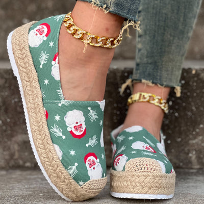 Festive Comfort: Women's Santa Claus Print Canvas Shoes for Stylish and Comfortable Christmas Celebrations