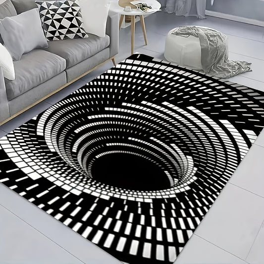 This Abstract Geometric Area Rug adds modern style to any room. Its vibrant design is complemented by its soft and comfortable material, making for a rug that is both beautiful and comfortable. The ravishing pattern is perfect for adding personality to the décor of any living room, entrance, or bathroom.