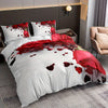 Love Rose Print Duvet Cover Set: Soft and Comfortable Bedding for Bedroom and Guest Room(1*Duvet Cover + 2*Pillowcases, Without Core)