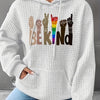 ComfyPlus: Women's Plus Size Casual Hoodie with Gesture Slogan Print - Stay Cozy in Style!