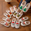 Festive Cartoon Christmas Deer Print Slippers: Slip-On, Non-Slip, Warm and Cozy Indoor Shoes