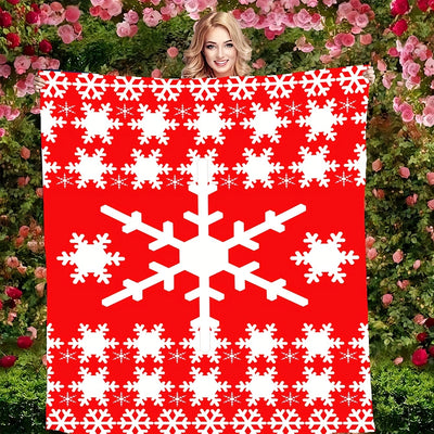 Soft and Stylish Snowflake Flannel Print Blanket: The Perfect Gift for All Occasions