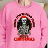 Stylish and Comfy: Women's Plus Size Christmas Casual Sweatshirt with Skull Slogan Print