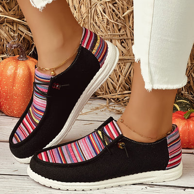 Lightweight Retro Classic Striped Canvas Sneakers for Women - Comfortable and Stylish Outdoor Shoes