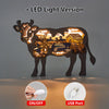 Moo-velous Milk Cow Wooden Art Animal Statues: Illuminate Your Space with LED Night Light Delight!