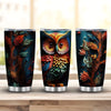 20oz Owl Patterned Vacuum Travel Tumbler: Stylish Stainless Steel Coffee Mug for Hot and Cold Beverages