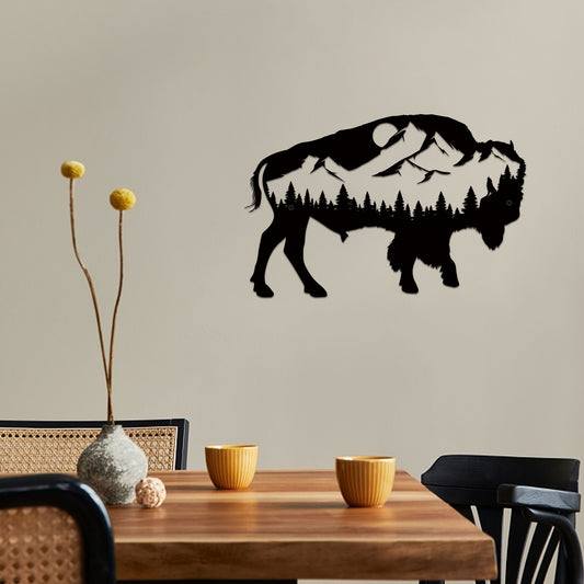 Featured on this stunning Wild Cow Metal Wall Art are gorgeous wildlife illustrations that will add a touch of natural beauty to any space. Perfect for farmhouse, living room, garden décor, and makes for a great gift for wildlife lovers. Also ideal for Halloween room styling and gothic-themed spaces.