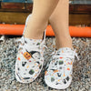 Stride into Halloween Fun with Women's Colorful Canvas Lace-Up Shoes: Lightweight Walking Shoes for a Playful and Stylish Look