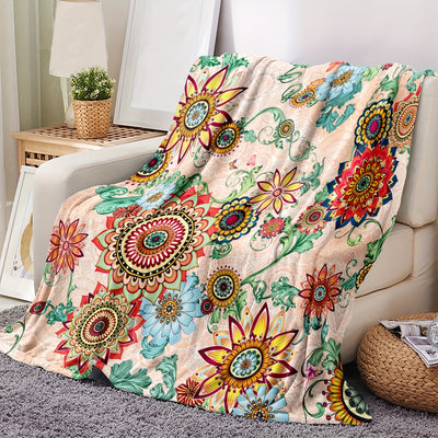 Mandala Dreams: Bohemian Style Flannel Blanket for Ultimate Comfort and Style in Any Setting