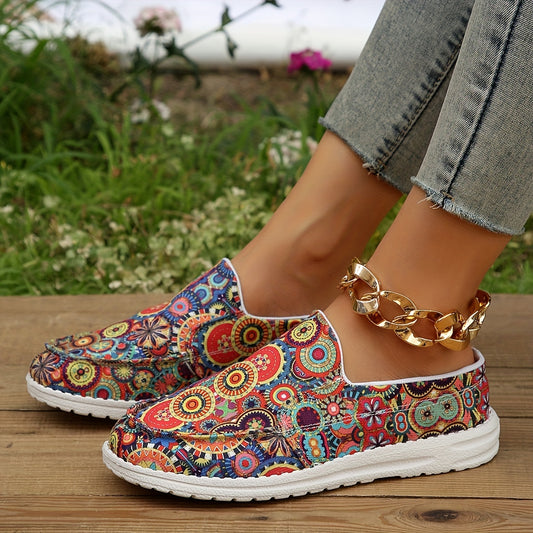 These Floral Colors Print Canvas Shoes for Women offers superior comfort and support with its low top design, making them ideal for everyday walking. The flowers and colors print upper creates an eye-catching look. Enjoy comfort and style all day!