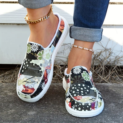 Multicolor Floral Print Women's Canvas Shoes - Lightweight and Casual