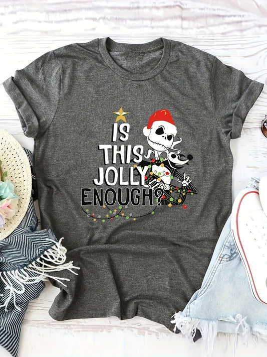 This Christmas Skeleton T-Shirt is sure to add some festive fun to your wardrobe. Crafted from 100% cotton, it's designed with a classic fit, short sleeves, and a ribbed crew neckline, making it comfortable and stylish. With a festive skeleton graphic, this t-shirt is the perfect way to get into the holiday spirit.