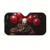 Frightful Clown Print Foldable Car Sun Shade: Keep Your Car Cool and Protected with this Unique UV Sun Visor!