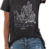 Stylishly Chic: Women's Casual Crew Neck Cactus Graphic Print T-Shirt