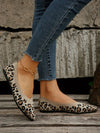 Leopard Chic: Women's Stylish Pointed Toe Slip-On Flats for Effortless Casual Elegance