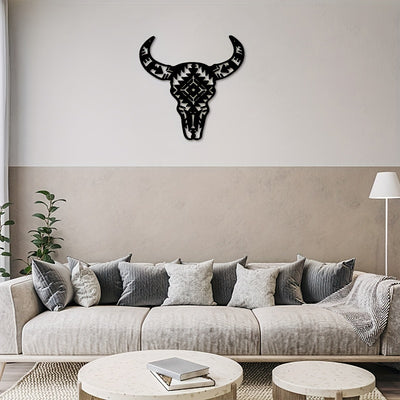 Exquisite Metal Cow Skull Wall Art: Enhancing Home and Office Décor with Rustic Charm