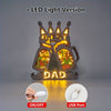 Bottles & Wine Glasses 3D Wooden Art Carving LED Night Light, Perfect Gift For Father's Day, BEST DAD Wood Carved Home Decor Desktop