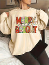 Stylishly Comfortable: Plus Size Casual Sweatshirt with Slogan Print for Women