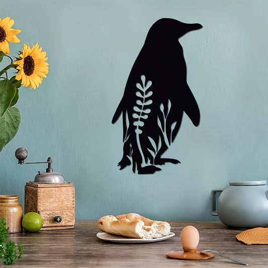 Pristine Penguin Delight: Exquisite Metal Wall Art for Elegant Home Decor and Memorable Gifting Experience
