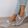 Color Geometric Style Women's Canvas Flat Loafers - Lightweight and Comfortable Walking and Casual Wear