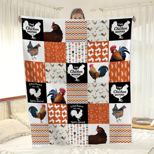 Stay comfy all day long with this Vibrant Rooster Pattern Flannel Blanket. Featuring a cozy fabric blend of 55% cotton and 45% polyester, this blanket is perfect for staying warm and stylish in any season. With its bright colors and fun pattern, it's sure to bring some personality to your living space.