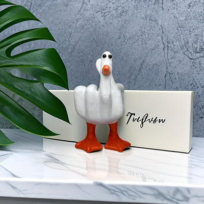 Lucky Duck Hand Gesture Statue: A Creative Garden and Christmas Decoration