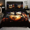 Dark Love Castle Skull Print Duvet Cover Set: Transform Your Bedroom with Gothic Fashion