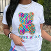 Bear Cartoon Print Crew Neck T-Shirt, Casual Short Sleeve T-Shirt For Spring & Summer, Women's Clothing