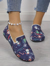 Festive Comfort: Women's Christmas Print Flat Shoes – Lightweight Slip-Ons for Casual Style