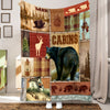 Cozy up with the Vintage Wild Bear Print Flannel Blanket: The Ultimate Soft Throw for Home, Office, and Travel