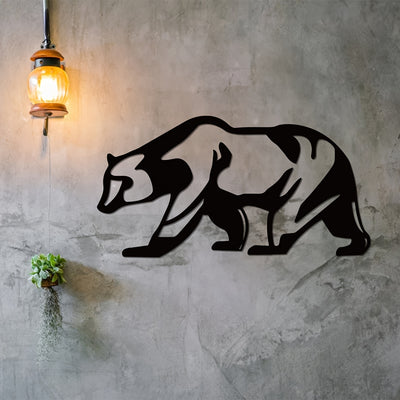 Wildlife Spirit: Metal Bear Wall Art for Office and Home Decor