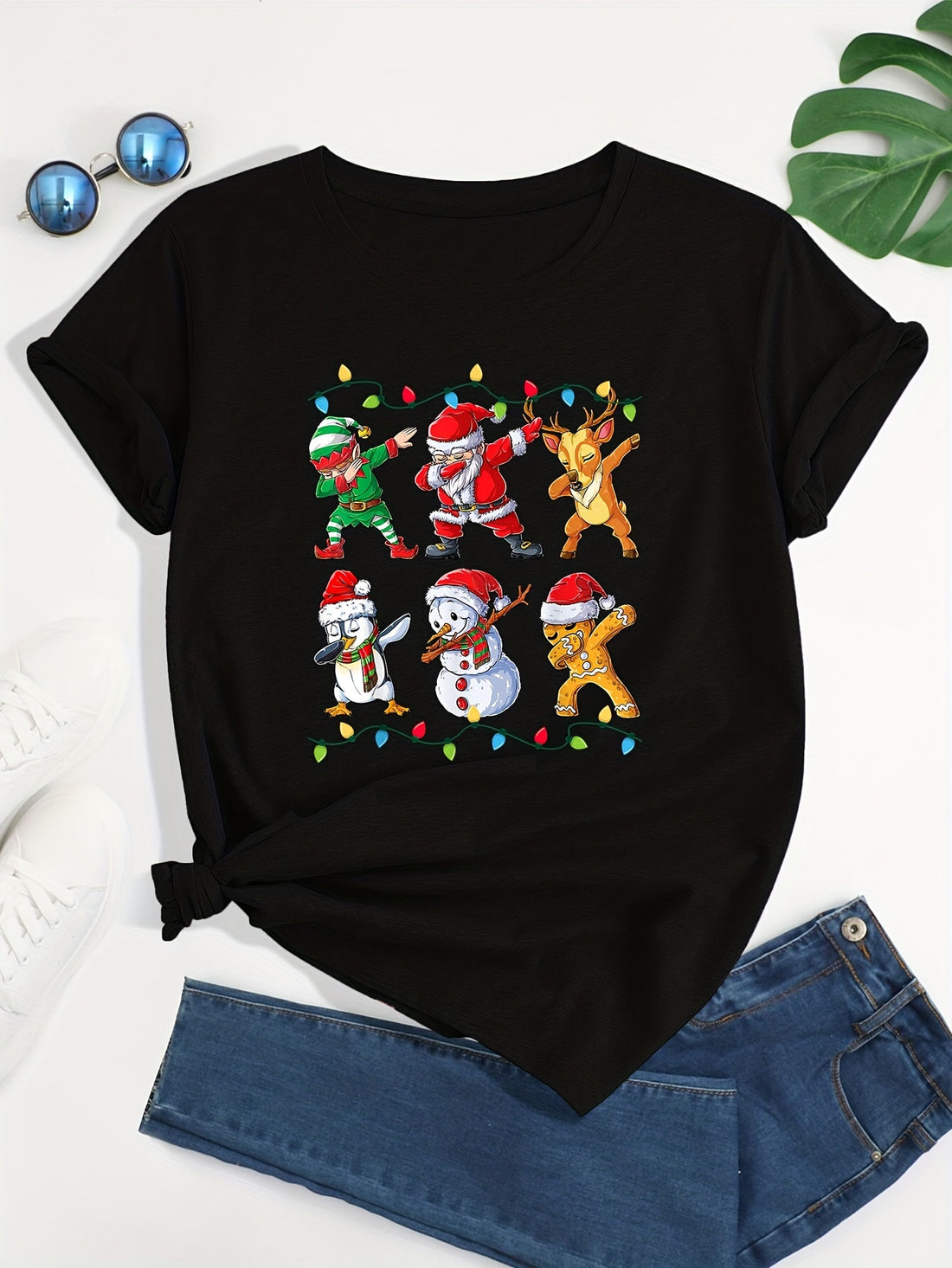 Add some festive flair to the spring and summer with our Christmas Santa Elf Pattern T-shirt. The colorful and cheerful pattern features classic Christmas icons and sure to brighten up any wardrobe. Perfect for any occasion.