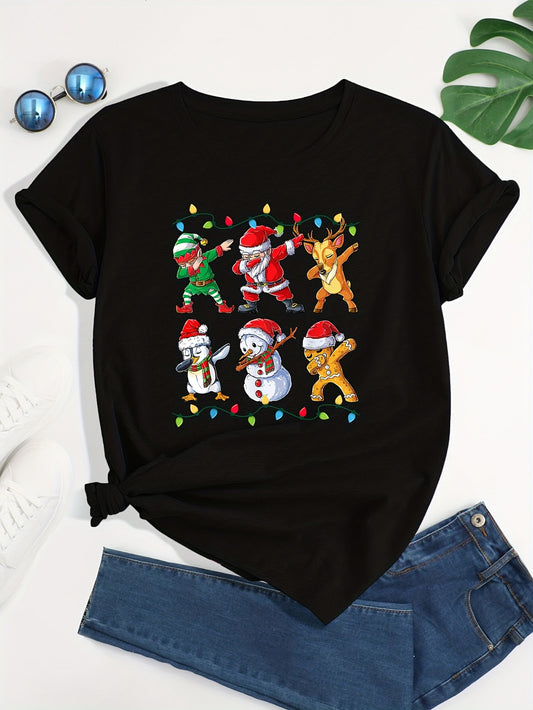 Christmas Santa Elf Pattern T-Shirt: A Fun and Festive Addition to Your Spring/Summer Wardrobe