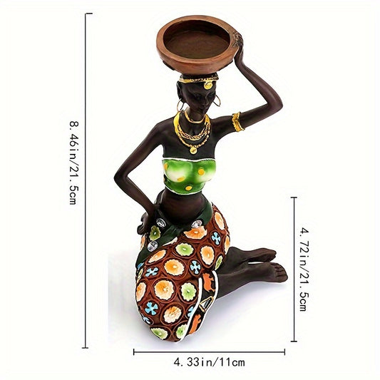 These Exquisite African Women Candle Holders are the perfect addition to your home, office, or special occasion decor. Featuring beautiful African women, these candle holders add an artistic touch to any space. Handcrafted with care, each piece is uniquely exquisite. Illuminate your space with these stunning candle holders.